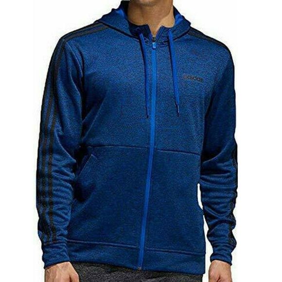 adidas 3 stripes jacket blue